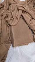 Original Plain Russian Silk 3 Piece Suit with Medium Silk Dupatta (Unstitched)