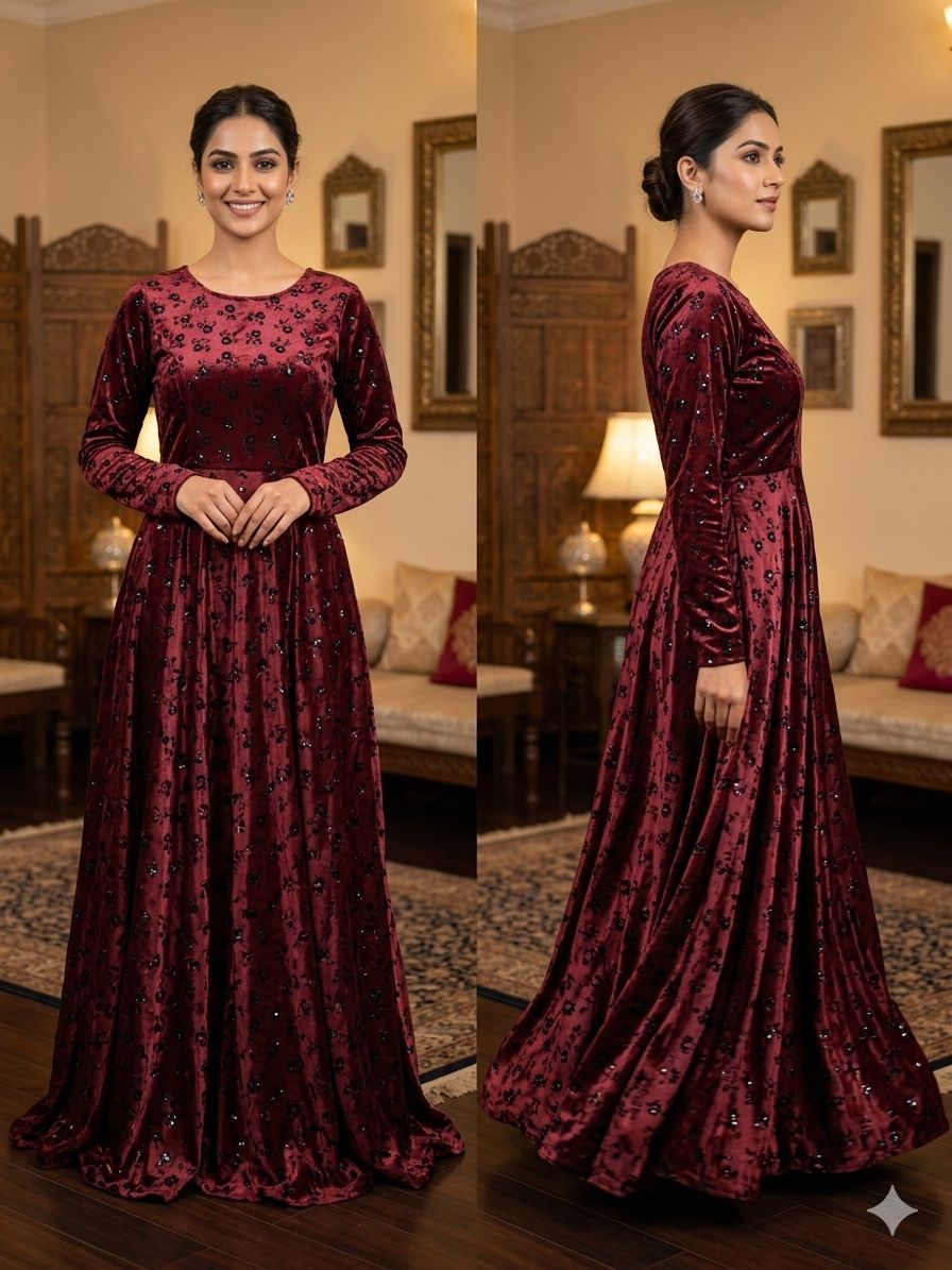 Korean Shesha Silk 4 Gaz Maxi Fabric