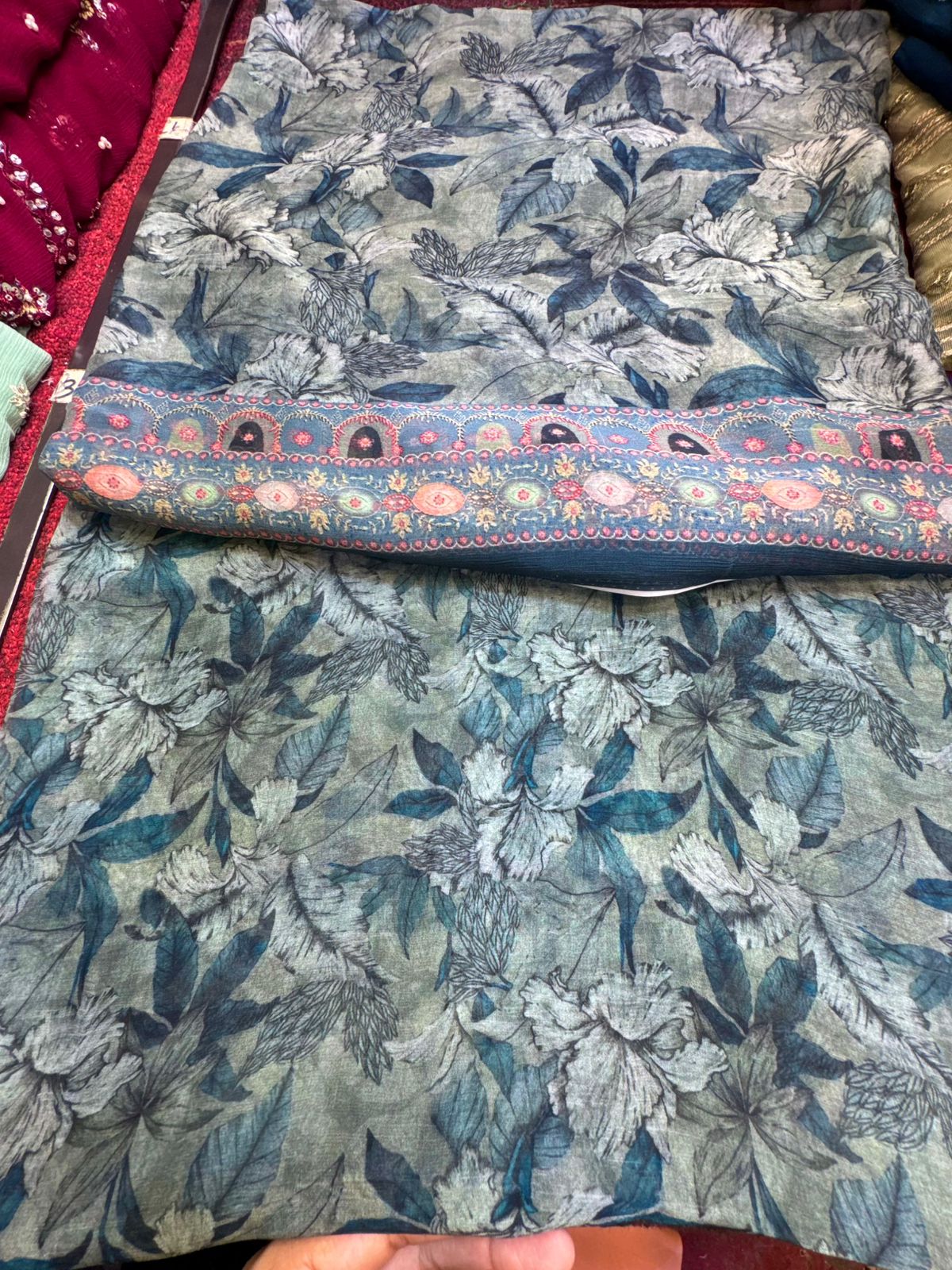 Pure Original Georgette Chiffon Printed Kameez Dupatta (Unstitched)