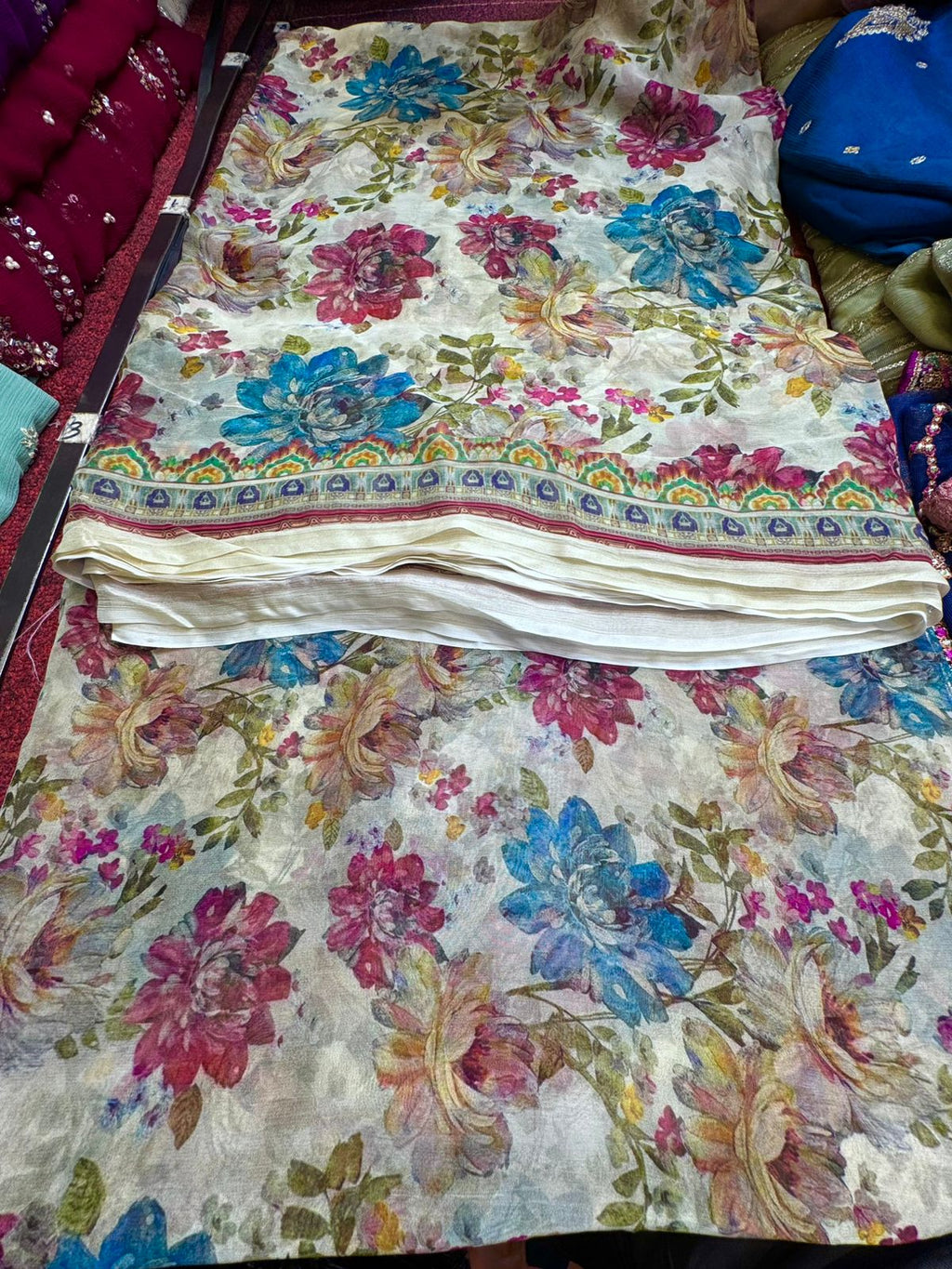Pure Original Georgette Chiffon Printed Kameez Dupatta (Unstitched)