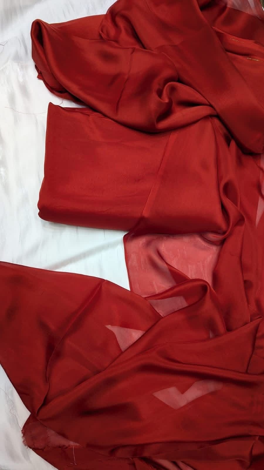 Original Plain Russian Silk 3 Piece Suit with Medium Silk Dupatta (Unstitched)
