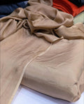 Original Plain Russian Silk 3 Piece Suit with Medium Silk Dupatta (Unstitched)