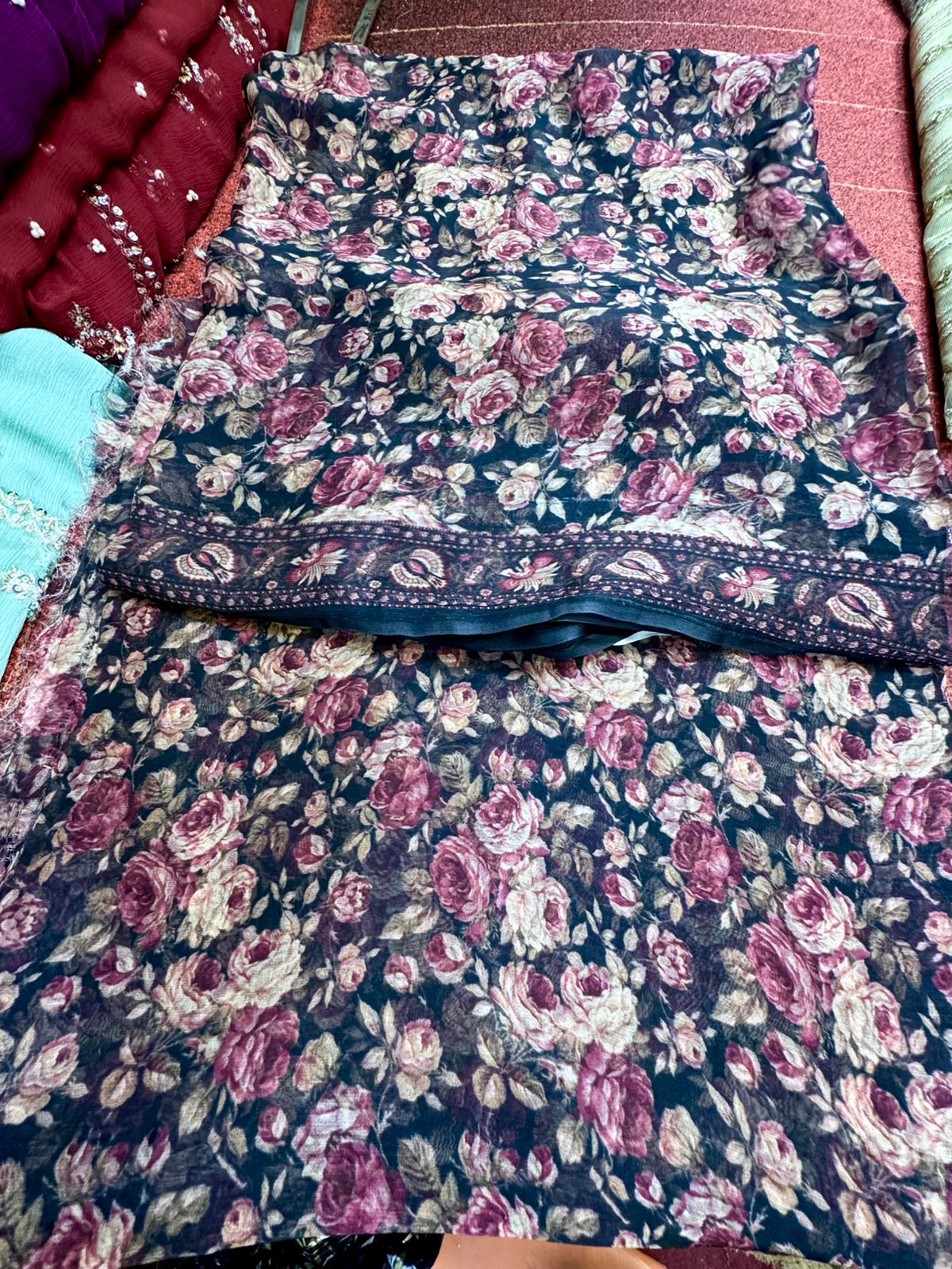 Pure Original Georgette Chiffon Printed Kameez Dupatta (Unstitched)