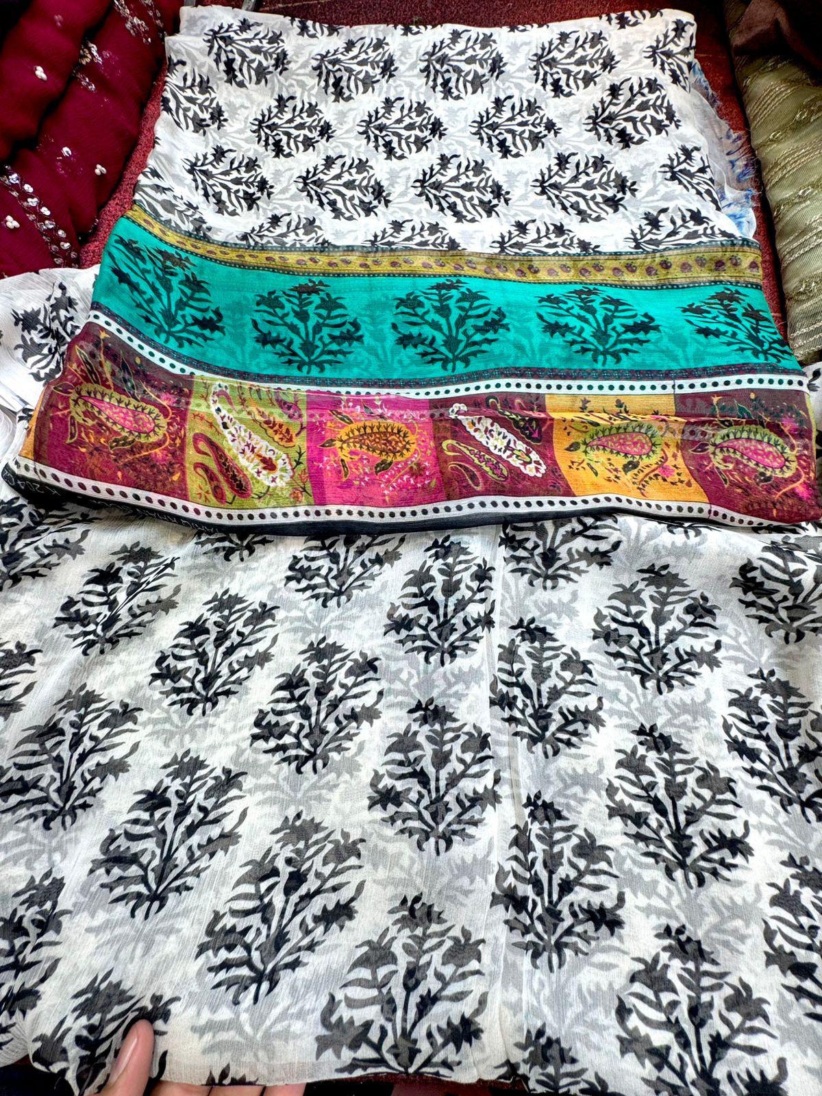 Pure Original Georgette Chiffon Printed Kameez Dupatta (Unstitched)
