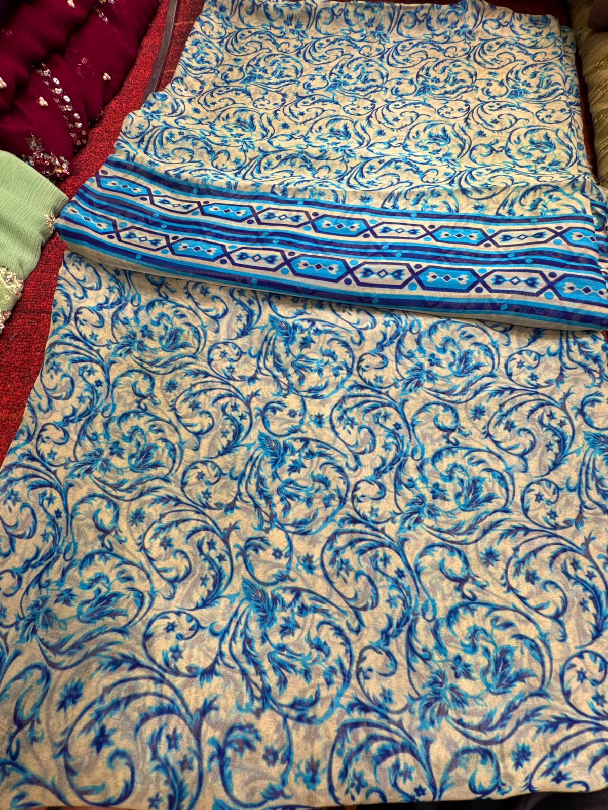 Pure Original Georgette Chiffon Printed Kameez Dupatta (Unstitched)