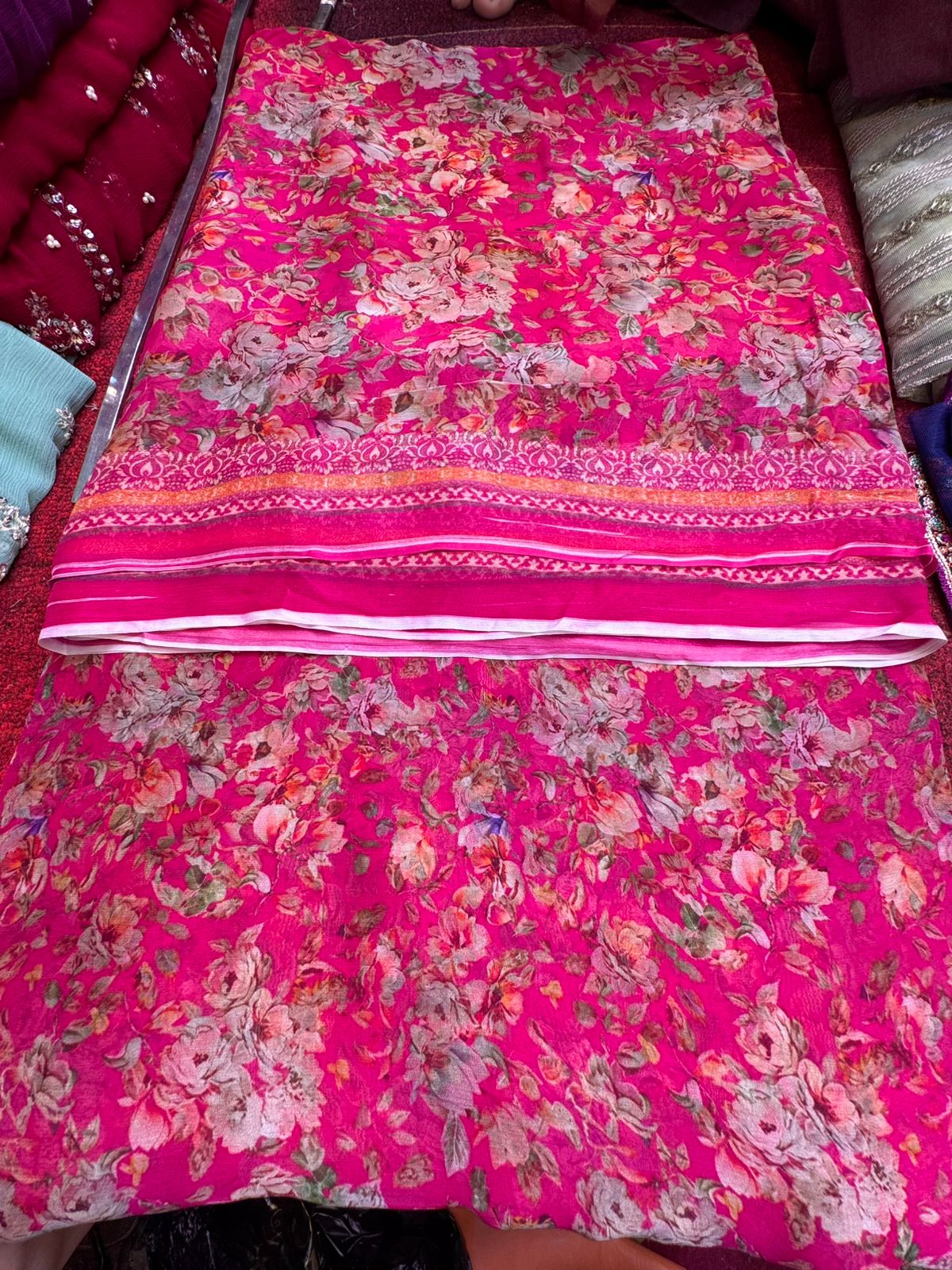 Pure Original Georgette Chiffon Printed Kameez Dupatta (Unstitched)