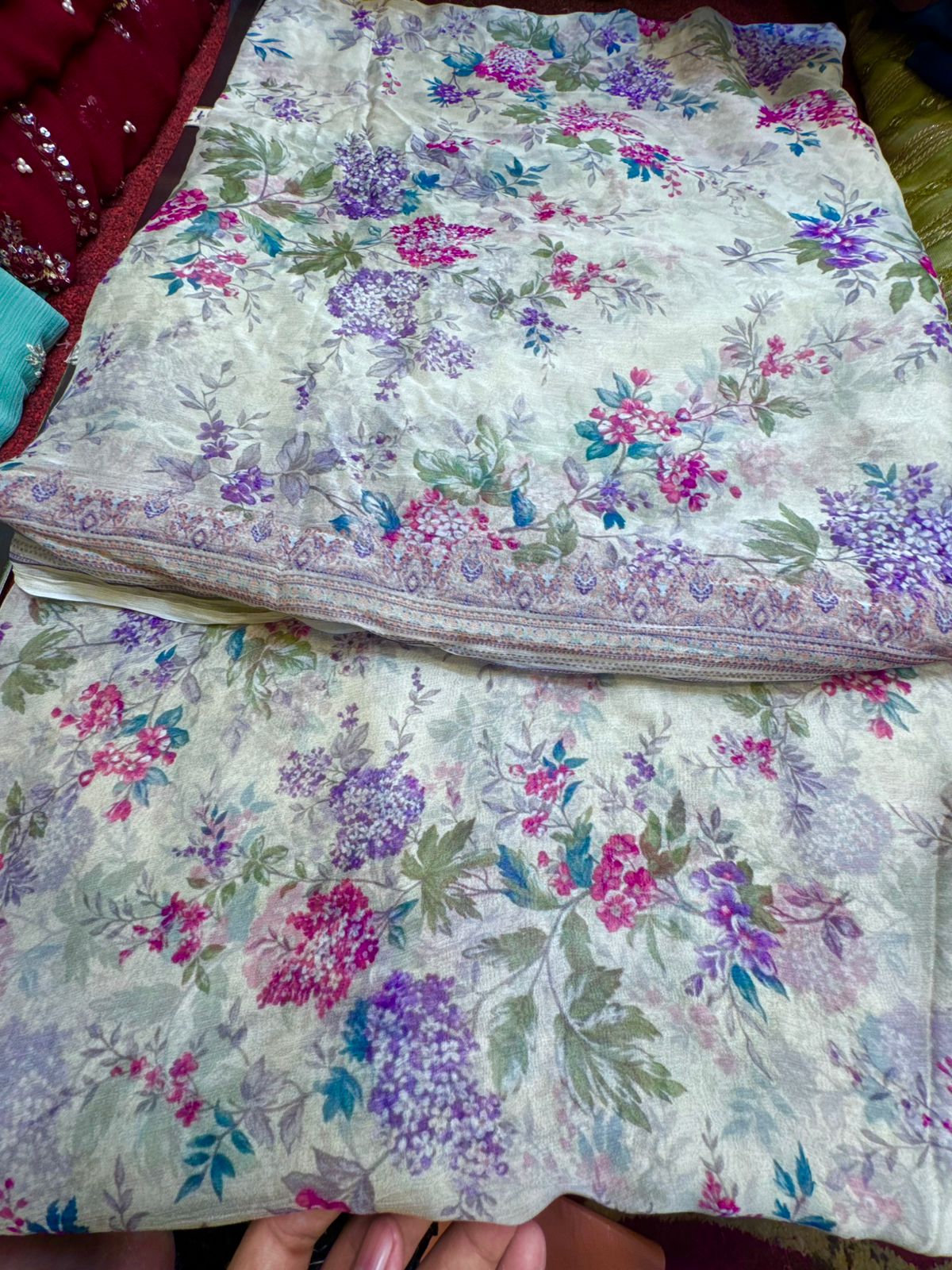 Pure Original Georgette Chiffon Printed Kameez Dupatta (Unstitched)