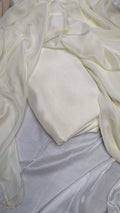 Original Plain Russian Silk 3 Piece Suit with Medium Silk Dupatta (Unstitched)